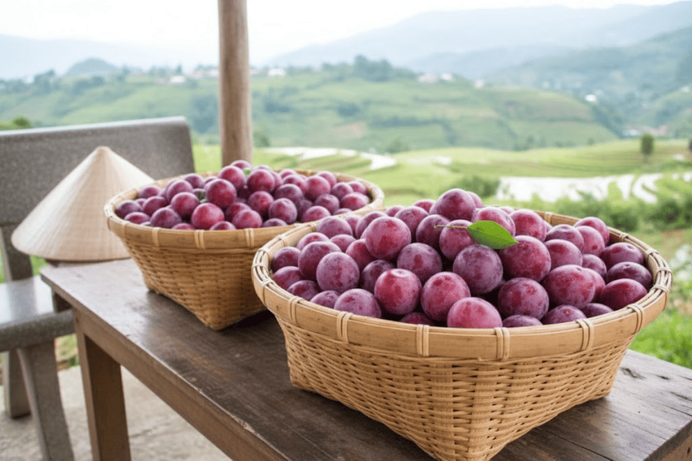When ripe, Sapa plums have a sweet taste mixed with a little sourness, a little astringency